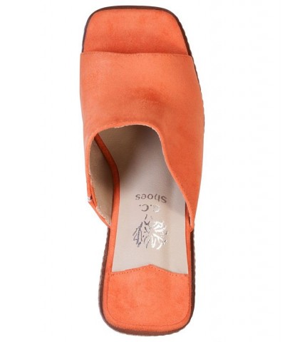 Women's Estela Wedge Sandals Orange $41.59 Shoes