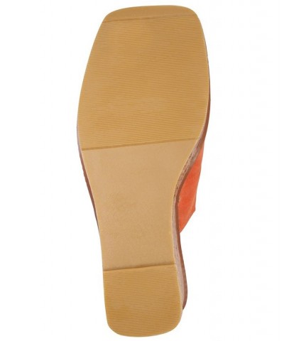 Women's Estela Wedge Sandals Orange $41.59 Shoes