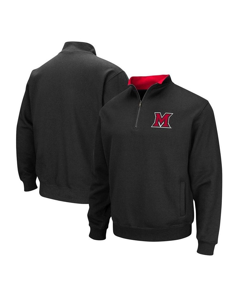 Men's Black Miami University Redhawks Tortugas Logo Quarter-Zip Jacket $35.39 Sweatshirt