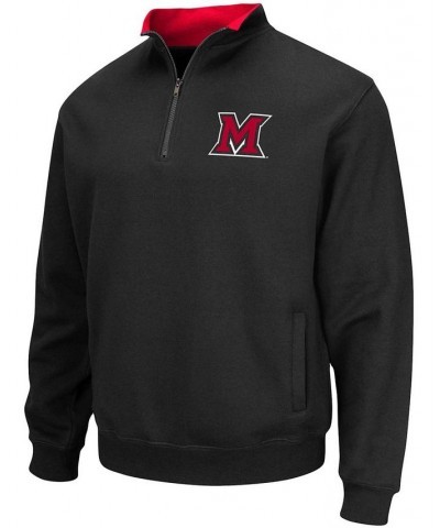 Men's Black Miami University Redhawks Tortugas Logo Quarter-Zip Jacket $35.39 Sweatshirt