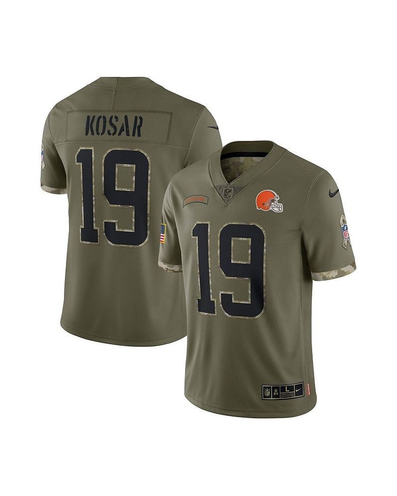 Men's Bernie Kosar Olive Cleveland Browns 2022 Salute To Service Retired Player Limited Jersey $69.56 Jersey