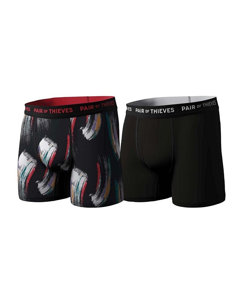 Men's SuperSoft 2-Pk. Logo Waistband 5" Boxer Briefs Black $16.80 Underwear