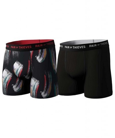 Men's SuperSoft 2-Pk. Logo Waistband 5" Boxer Briefs Black $16.80 Underwear