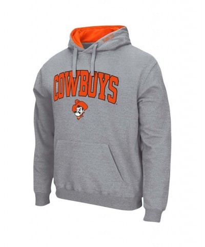 Men's Heathered Gray Oklahoma State Cowboys Arch Logo 3.0 Pullover Hoodie $23.50 Sweatshirt