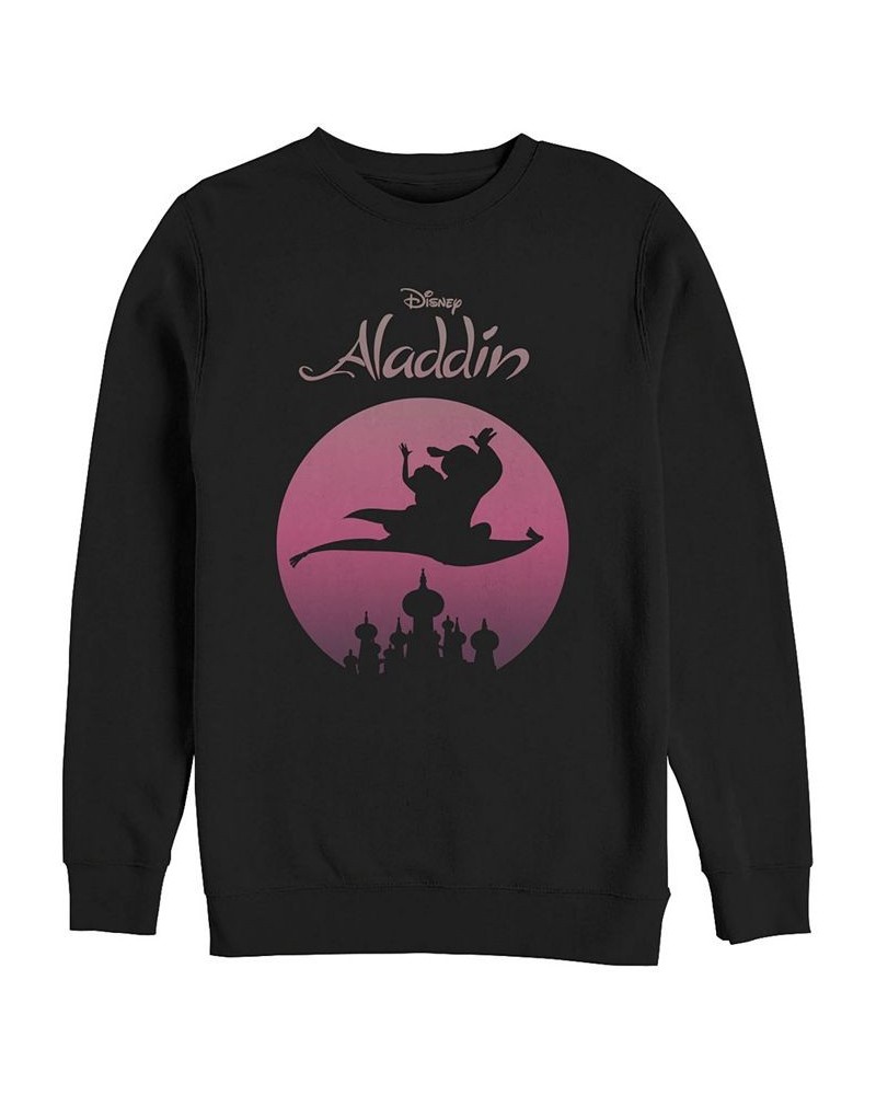 Disney Men's Aladdin Jasmine Silouhette Over Agrabah, Crewneck Fleece Black $29.14 Sweatshirt