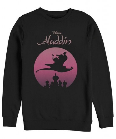 Disney Men's Aladdin Jasmine Silouhette Over Agrabah, Crewneck Fleece Black $29.14 Sweatshirt