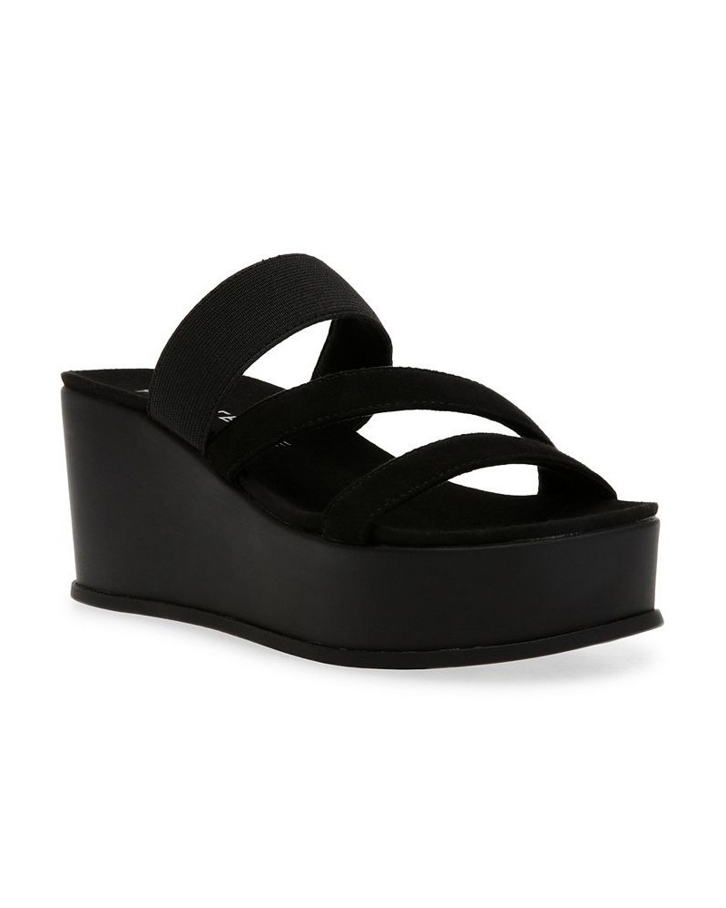 Women's Vai Slip-On Platform Sandals Black $31.60 Shoes