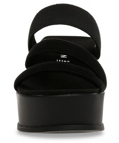 Women's Vai Slip-On Platform Sandals Black $31.60 Shoes