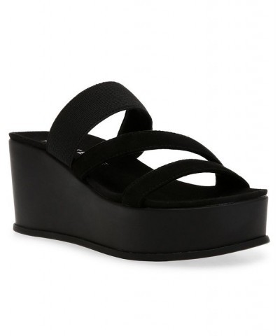 Women's Vai Slip-On Platform Sandals Black $31.60 Shoes