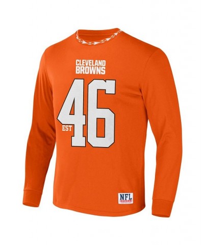 Men's NFL X Staple Orange Cleveland Browns Core Long Sleeve Jersey Style T-shirt $22.09 T-Shirts