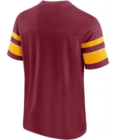 Men's Burgundy Washington Football Team Textured Hashmark V-Neck T-shirt $24.90 T-Shirts