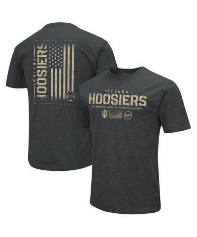 Men's Heathered Black Indiana Hoosiers OHT Military-Inspired Appreciation Flag 2.0 T-shirt $23.39 T-Shirts