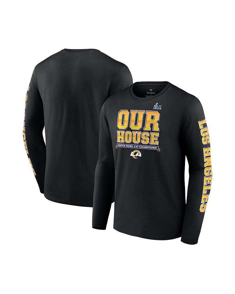 Men's Branded Black Los Angeles Rams Super Bowl LVI Champions Hometown Audible Long Sleeve T-shirt $20.70 T-Shirts