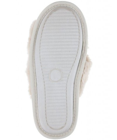 Women's Cardi Plush Cross Band Slipper Tan/Beige $15.20 Shoes