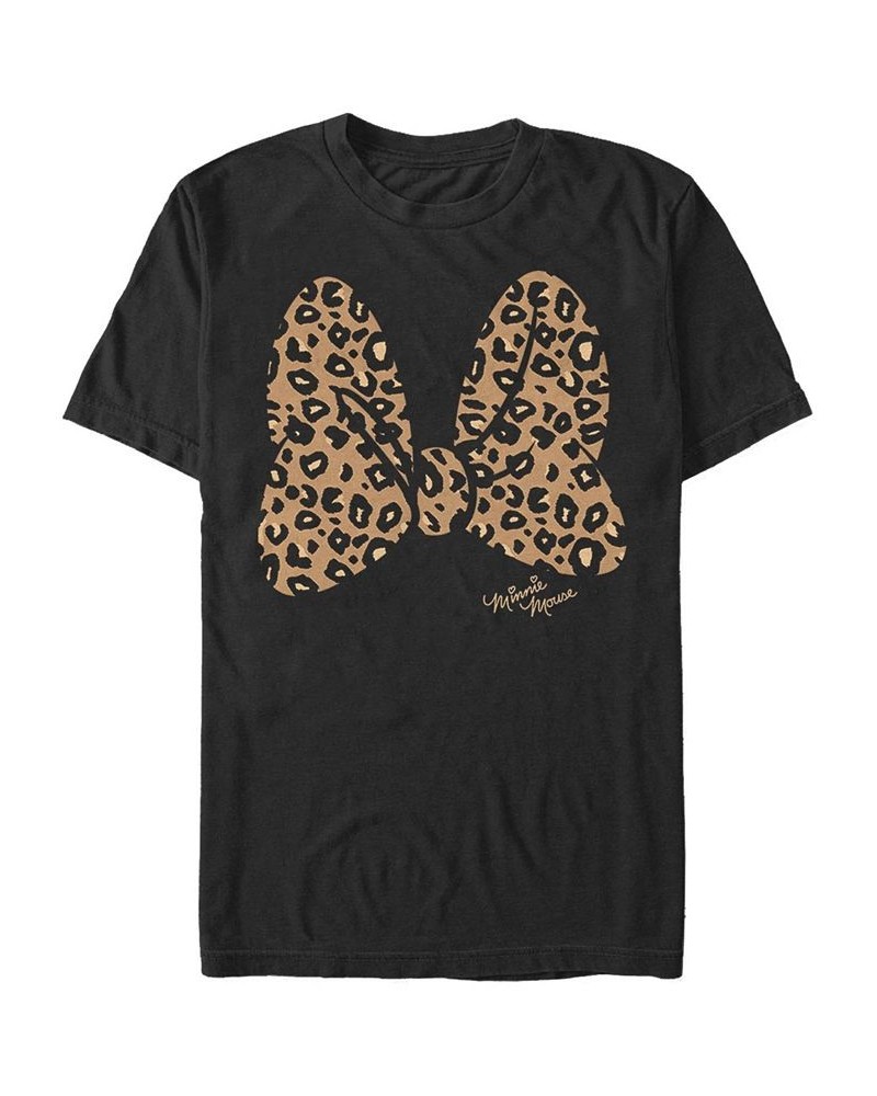 Men's Animal Print Bow Short Sleeve T-Shirt Black $16.80 T-Shirts