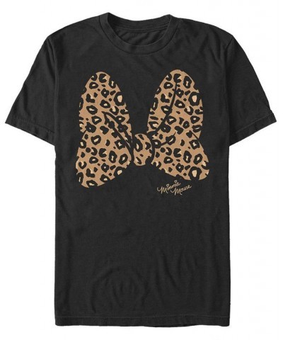 Men's Animal Print Bow Short Sleeve T-Shirt Black $16.80 T-Shirts