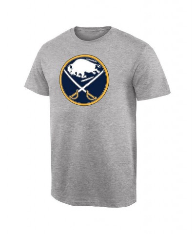 Men's Ash Buffalo Sabres Team Primary Logo T-shirt $15.95 T-Shirts