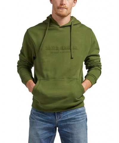 Men's Logo Hoodie Sweatshirt Green $29.58 Sweatshirt