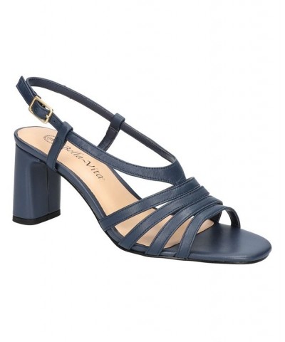 Women's Gretta Heeled Sandals Blue $51.25 Shoes