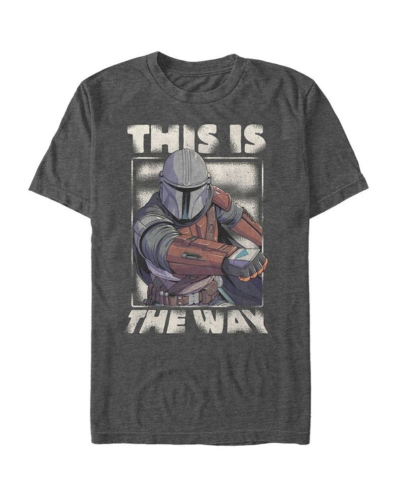 Men's Star Wars The Mandalorian This Is The Way Portrait Short Sleeve T-shirt Gray $20.29 T-Shirts