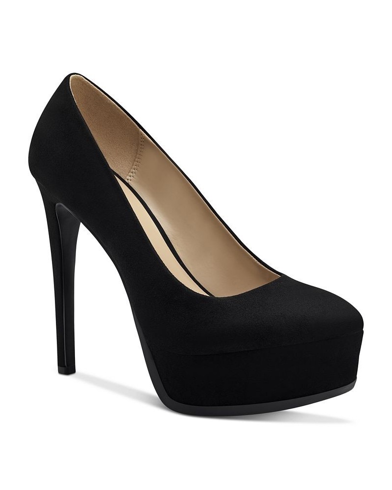 Women's Stasia Slip-On Platform Pumps Black $46.77 Shoes