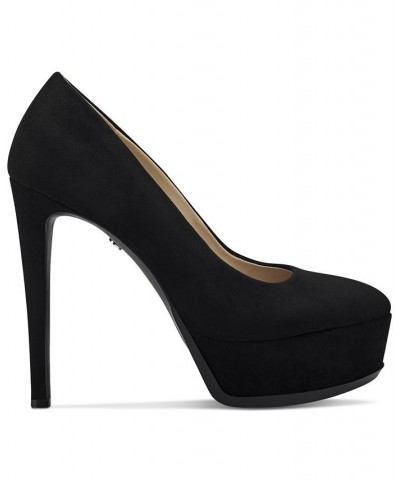 Women's Stasia Slip-On Platform Pumps Black $46.77 Shoes