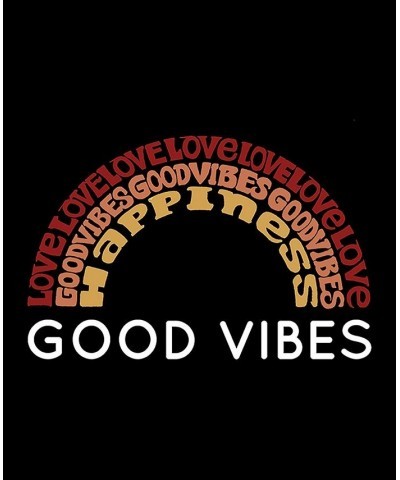 Men's Good Vibes Word Art Crewneck Sweatshirt Black $25.99 Sweatshirt