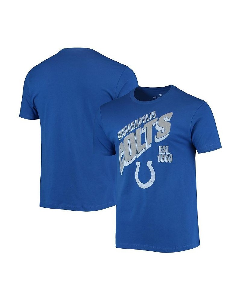 Men's Royal Indianapolis Colts Slant T-shirt $26.54 T-Shirts