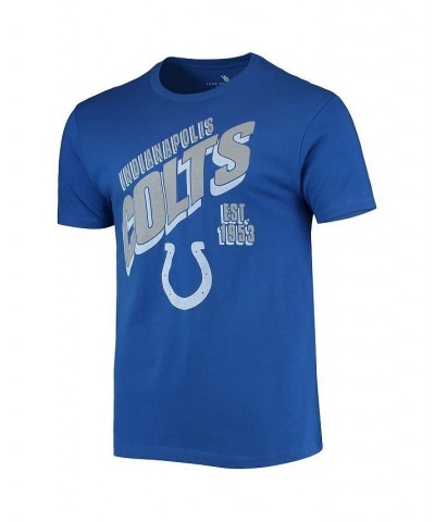 Men's Royal Indianapolis Colts Slant T-shirt $26.54 T-Shirts