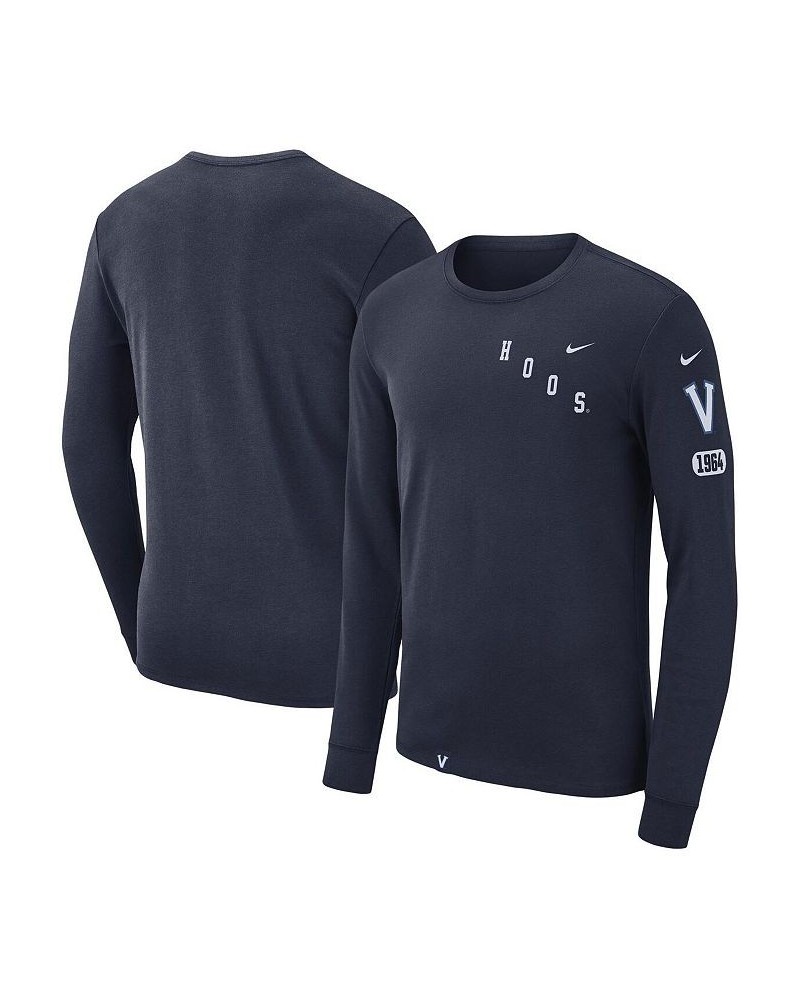 Men's Navy Virginia Cavaliers Repeat Logo 2-Hit Long Sleeve T-shirt $14.76 T-Shirts