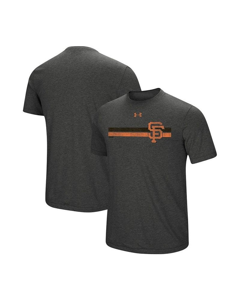 Men's Heather Charcoal San Francisco Giants Stripe Logo Tri-Blend T-shirt $25.48 T-Shirts