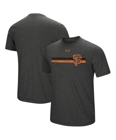 Men's Heather Charcoal San Francisco Giants Stripe Logo Tri-Blend T-shirt $25.48 T-Shirts