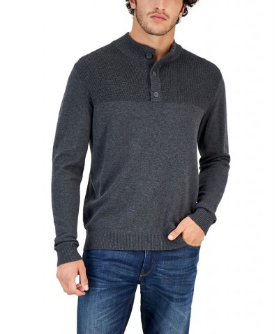 Men's Button Mock Neck Sweater PD02 $16.39 Sweaters