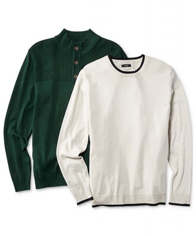 Men's Button Mock Neck Sweater PD02 $16.39 Sweaters