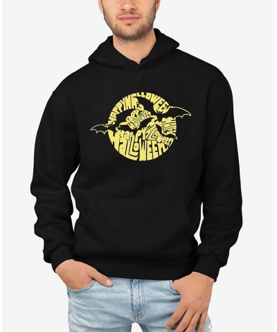 Men's Halloween Bats Word Art Hooded Sweatshirt Black $32.39 Sweatshirt