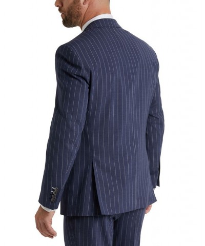 Men's Classic-Fit Pinstripe Suit Jacket Blue $130.50 Suits