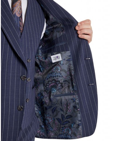 Men's Classic-Fit Pinstripe Suit Jacket Blue $130.50 Suits