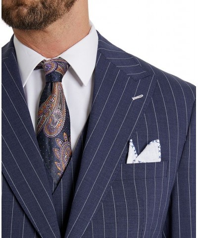 Men's Classic-Fit Pinstripe Suit Jacket Blue $130.50 Suits