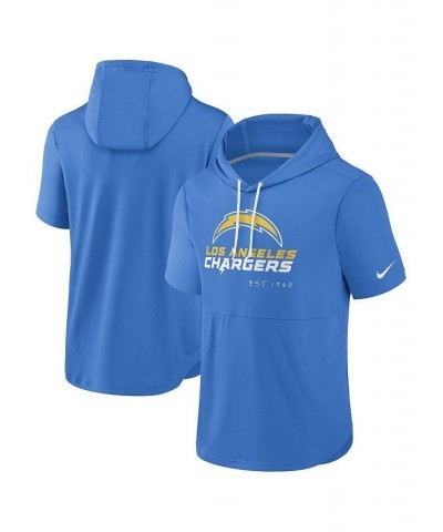 Men's Powder Blue Los Angeles Chargers Short Sleeve Pullover Hoodie $32.90 Sweatshirt