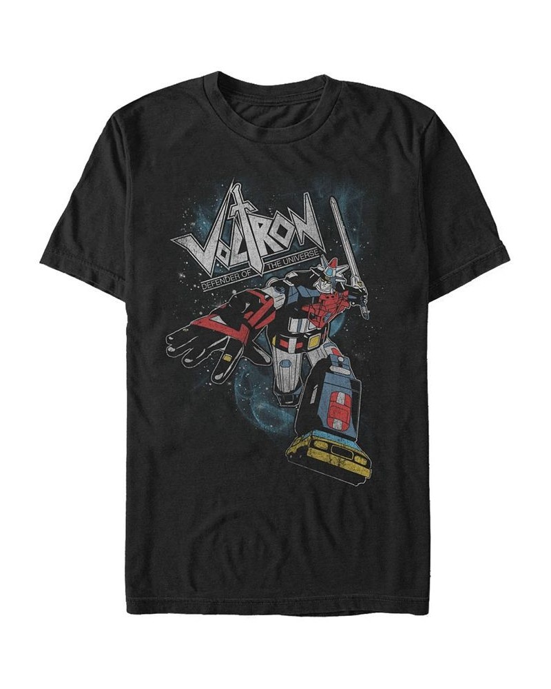 Voltron Defender of the Universe Men's Poster Short Sleeve T-Shirt Black $14.35 T-Shirts