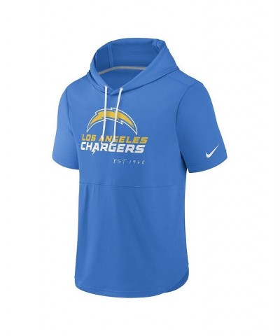 Men's Powder Blue Los Angeles Chargers Short Sleeve Pullover Hoodie $32.90 Sweatshirt