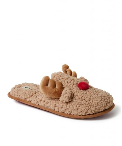 Men's Reindeer Scuff Slippers Tan/Beige $22.36 Shoes