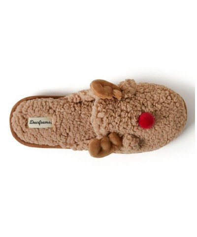 Men's Reindeer Scuff Slippers Tan/Beige $22.36 Shoes