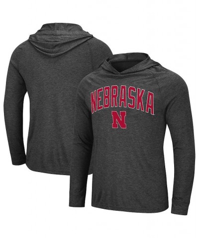 Men's Heathered Black Nebraska Huskers Big and Tall Wingman Raglan Hoodie T-shirt $28.60 T-Shirts