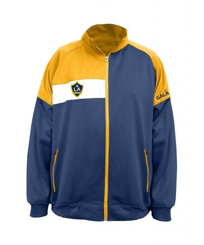 Men's Navy, Gold LA Galaxy Big and Tall Poly Fleece Full-Zip Track Jacket $30.10 Jackets