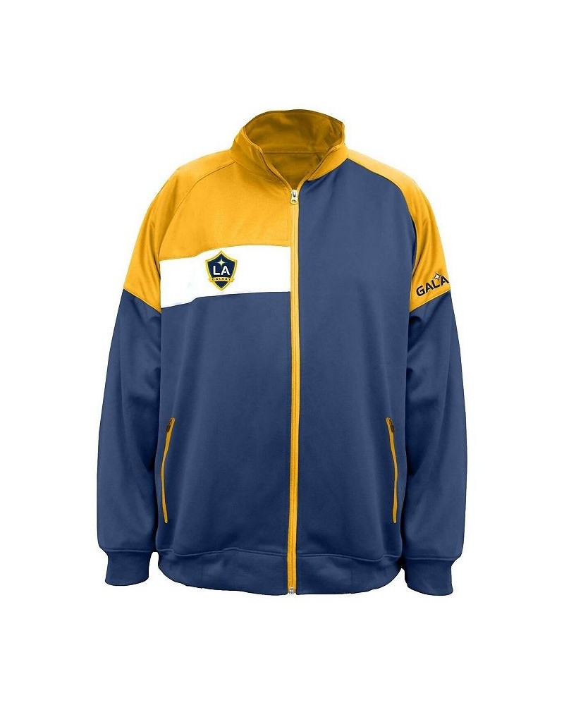 Men's Navy, Gold LA Galaxy Big and Tall Poly Fleece Full-Zip Track Jacket $30.10 Jackets