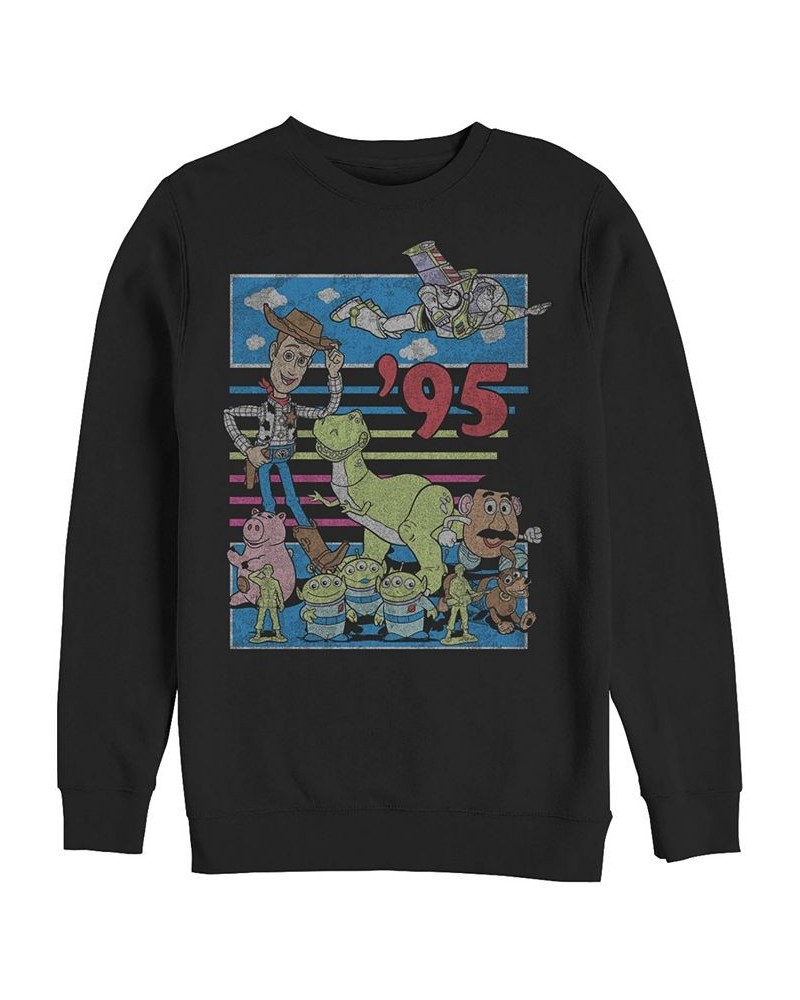 Disney Pixar Men's Toy Story 95 Retro Distressed Colorful, Crewneck Fleece Black $23.65 Sweatshirt