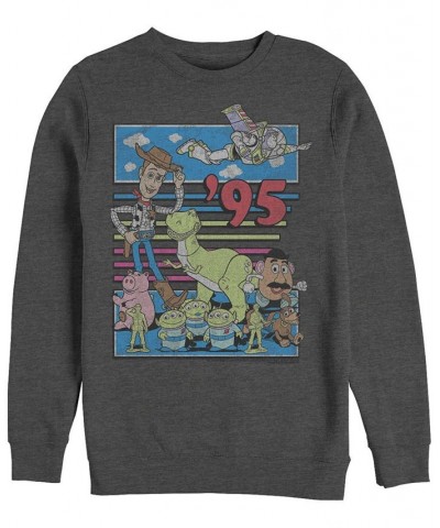 Disney Pixar Men's Toy Story 95 Retro Distressed Colorful, Crewneck Fleece Black $23.65 Sweatshirt