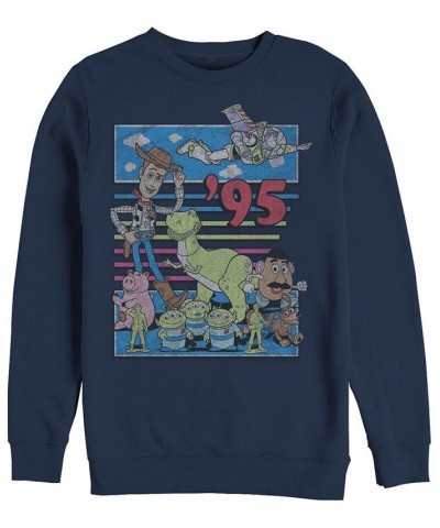 Disney Pixar Men's Toy Story 95 Retro Distressed Colorful, Crewneck Fleece Black $23.65 Sweatshirt