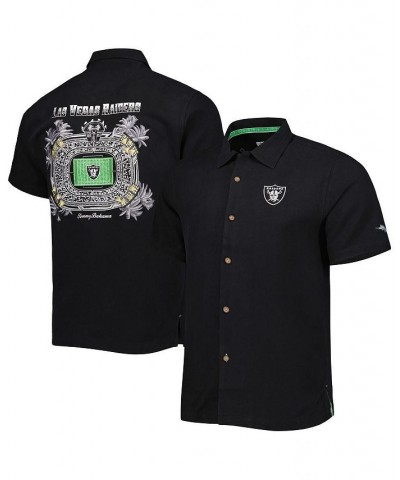 Men's Black Las Vegas Raiders Top of Your Game Camp Button-Up Shirt $55.10 Shirts